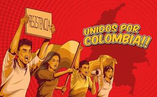 quattro manifestanti colombiani vettore