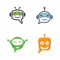 simbolo chat bot e icona vettoriale logo