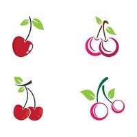 immagini del logo della ciliegia vettore