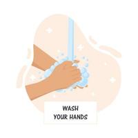 lavarsi le mani correttamente raccomandazione vettore