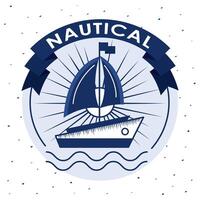 emblema nautico della barca a vela vettore