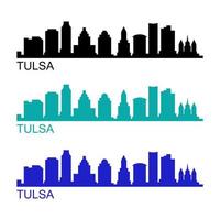 skyline di tulsa su sfondo bianco vettore