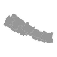 Nepal carta geografica con amministrativo divisioni. vettore illustrazione.