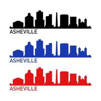 skyline di Asheville su sfondo bianco vettore