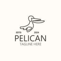 pellicano uccello silhoutte Vintage ▾ logo vettore illustrazione modello icona grafico design