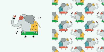 elefante senza soluzione di continuità modello. vettore