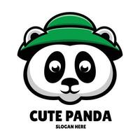 carino panda portafortuna logo esports illustrazione vettore