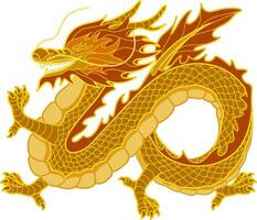 d'oro Drago per Cinese nuovo anno vettore illustrazione