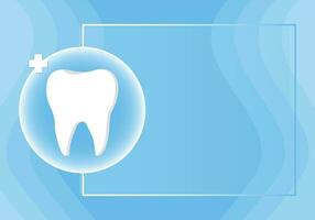 dentista professione ragnatela bandiera o atterraggio pagina con denti icona. bianca salutare dente. dentale bandiera o sfondo. vettore illustrazione