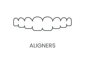 lineare icona allineatori. vettore illustrazione per dentale clinica