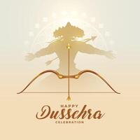 tradizionale Dussehra Festival carta con ravan e arco freccia vettore