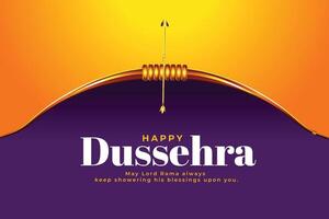 Dussehra Festival auguri carta con realistico arco vettore