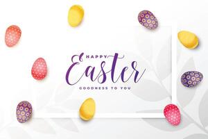 Pasqua giorno carta con colorato uova design vettore