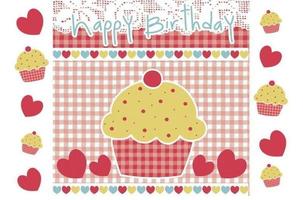 Buon compleanno Cupcake Vector e Wallpaper Pack