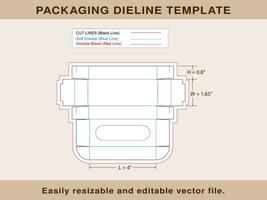 rettangolo scatola con Schermo Dieline modello, vettore