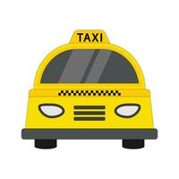 un' giallo Taxi. in linea Taxi servizio nel un' mobile applicazione con un' giallo Taxi. il concetto di un' Taxi ordinazione servizio. vettore