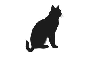 lince gatto nero silhouette vettore gratuito