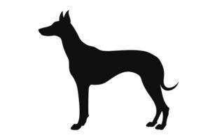 levriero cane vettore nero silhouette gratuito