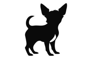 un' chihuahua cane nero silhouette vettore gratuito