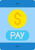 icona piatta di pagamento mobile vettore