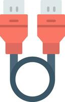 icona piatta del cavo USB vettore