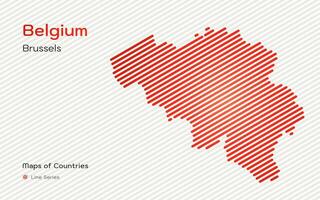 Belgio carta geografica nel un' linea modello. stilizzato semplice vettore carta geografica
