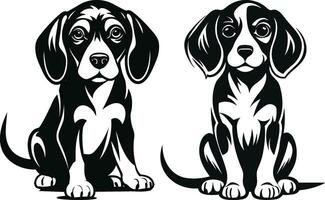 silhouette beagle cane carino vettore design