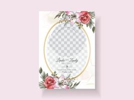 carta di inviti di nozze floreali romantici vettore