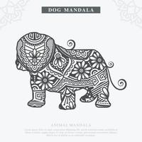 vettore di mandala di cane. elementi decorativi d'epoca. modello orientale, illustrazione vettoriale.