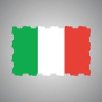 vettore di bandiera italia con stile pennello acquerello