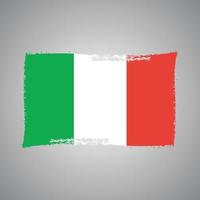 vettore di bandiera italia con stile pennello acquerello