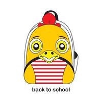 kiddie animal backpack-animali a tema ritorno a scuola - espressione del viso carino e divertente vettore
