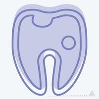 icona vettore di dente cavo - stile bicolore