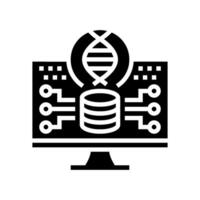 genomico dati analisi crittogenetica glifo icona vettore illustrazione