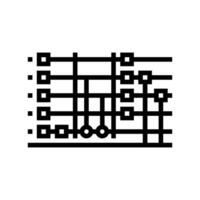 circuito quantistico tecnologia linea icona vettore illustrazione