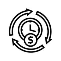 investimento tempo gestione linea icona vettore illustrazione
