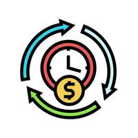 investimento tempo gestione colore icona vettore illustrazione