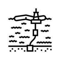 onda azienda agricola installazione di marea linea icona vettore illustrazione
