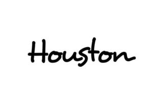 houston city parola scritta a mano testo scritte a mano. testo calligrafico. tipografia in colore nero vettore