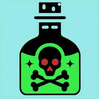 vettore icona di un' bottiglia etichettato tossico veleno