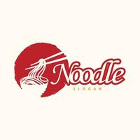 spaghetto logo vettore tradizionale giapponese cibo ramen tagliatelle ristorante marca silhouette design modello