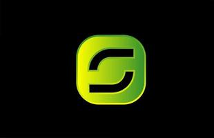 verde nero s alfabeto lettera logo icona design per affari e società vettore
