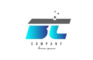 bc bc alfabeto lettera logo combinazione in colore blu e grigio. design di icone creative per azienda e business vettore