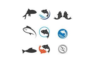 illustrazione dell'icona di vettore di progettazione del modello di logo dei frutti di mare
