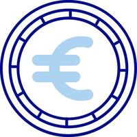 Euro linea pieno icona vettore