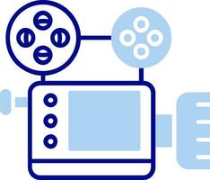 video telecamera linea pieno icona vettore