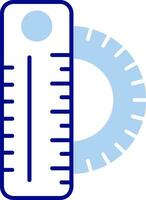 righello linea pieno icona vettore