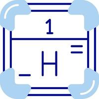 idrogeno linea pieno icona vettore