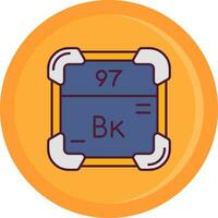 berkelium linea pieno icona vettore