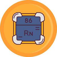 radon linea pieno icona vettore